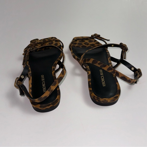 Veronica Beard Malinda Suede Leopard Strappy Sandals Flat Women’s Size 6 $295 - Picture 4 of 9